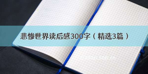 悲惨世界读后感300字（精选3篇）