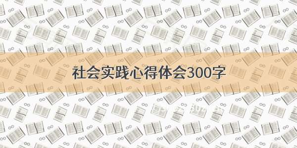 社会实践心得体会300字