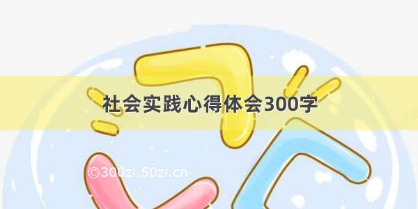 社会实践心得体会300字