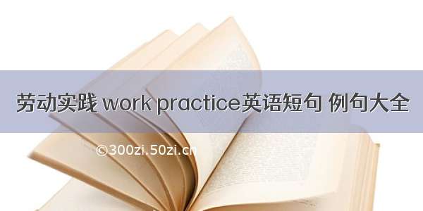 劳动实践 work practice英语短句 例句大全