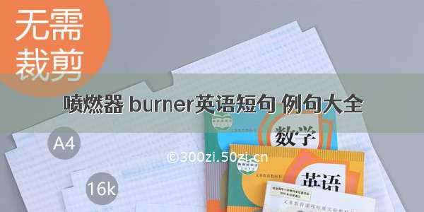 喷燃器 burner英语短句 例句大全