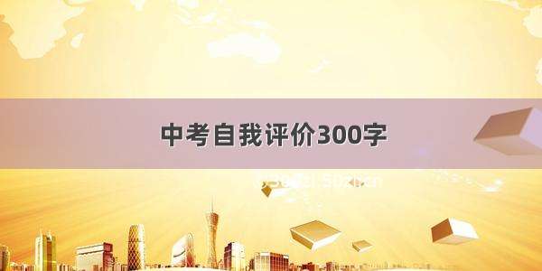 中考自我评价300字