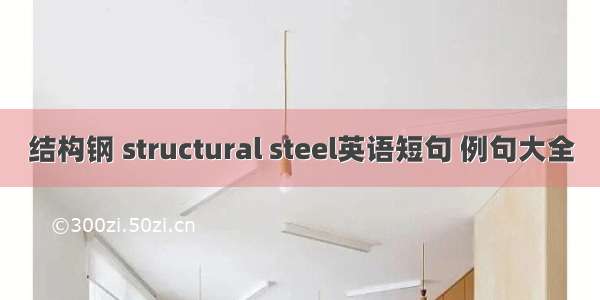 结构钢 structural steel英语短句 例句大全