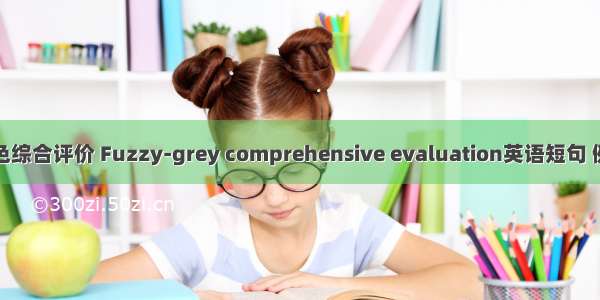 模糊灰色综合评价 Fuzzy-grey comprehensive evaluation英语短句 例句大全