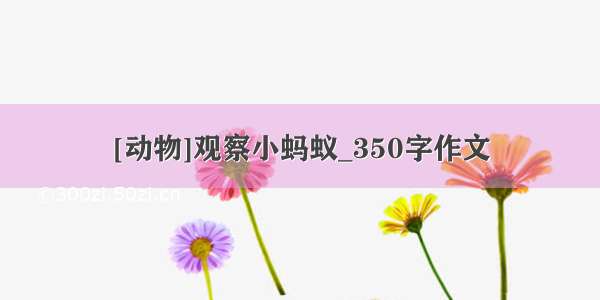 [动物]观察小蚂蚁_350字作文