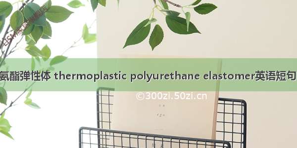 热塑性聚氨酯弹性体 thermoplastic polyurethane elastomer英语短句 例句大全