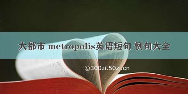 大都市 metropolis英语短句 例句大全