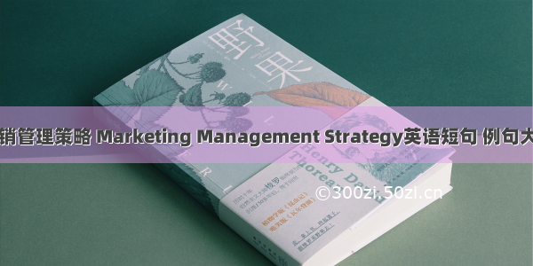 营销管理策略 Marketing Management Strategy英语短句 例句大全