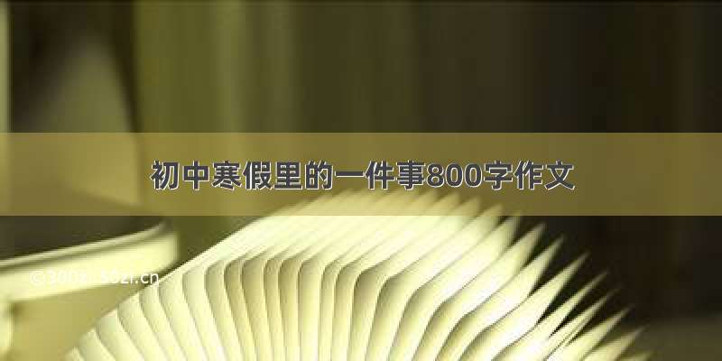 初中寒假里的一件事800字作文