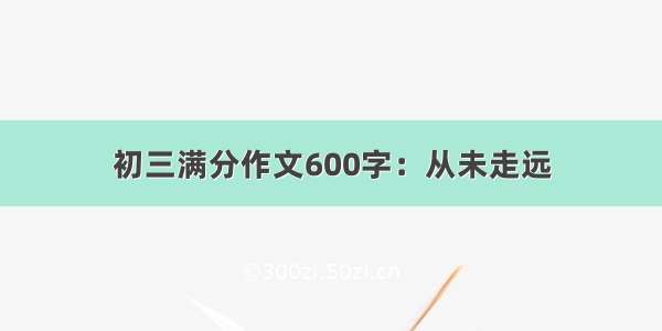 初三满分作文600字：从未走远