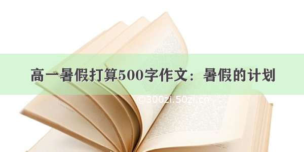 高一暑假打算500字作文：暑假的计划