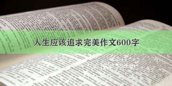 人生应该追求完美作文600字