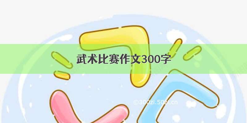 武术比赛作文300字