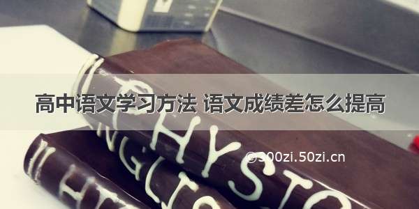 高中语文学习方法 语文成绩差怎么提高