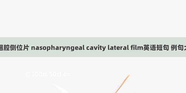 鼻咽腔侧位片 nasopharyngeal cavity lateral film英语短句 例句大全