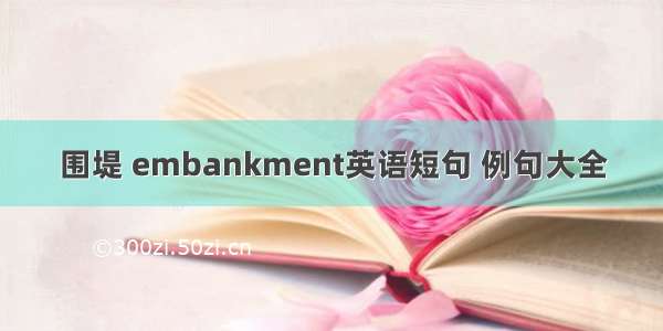 围堤 embankment英语短句 例句大全