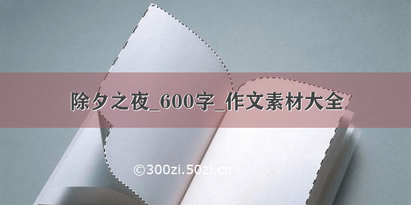 除夕之夜_600字_作文素材大全