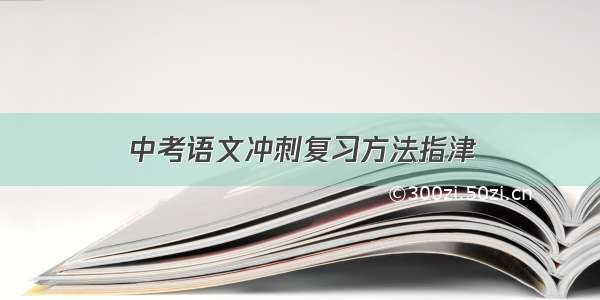 中考语文冲刺复习方法指津