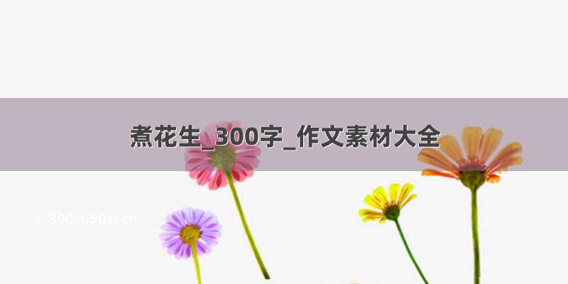 煮花生_300字_作文素材大全