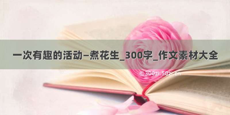 一次有趣的活动—煮花生_300字_作文素材大全