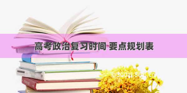 高考政治复习时间 要点规划表