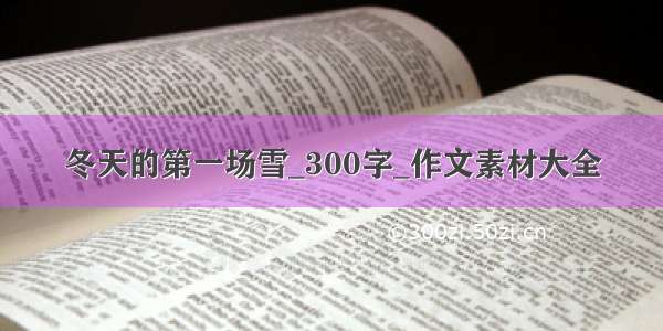 冬天的第一场雪_300字_作文素材大全