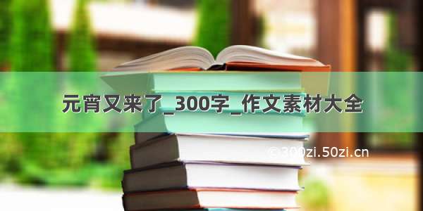 元宵又来了_300字_作文素材大全