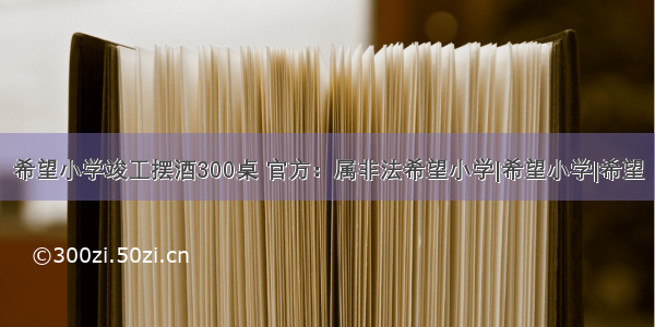 希望小学竣工摆酒300桌 官方：属非法希望小学|希望小学|希望