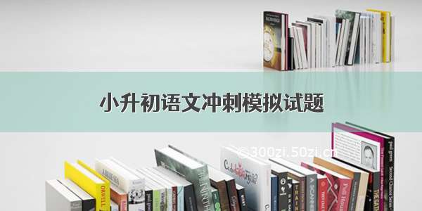 小升初语文冲刺模拟试题