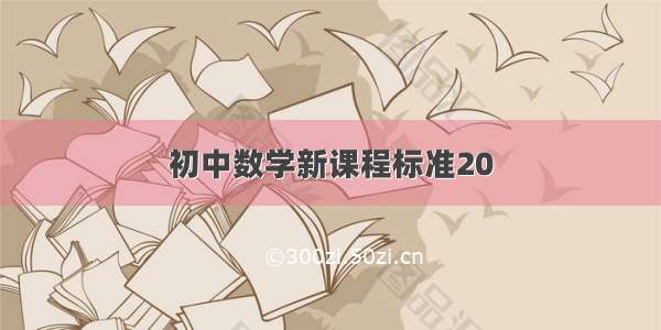 初中数学新课程标准20