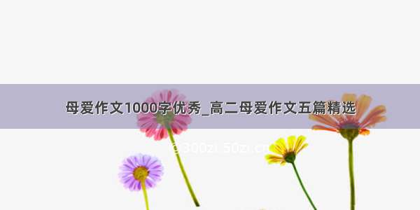 母爱作文1000字优秀_高二母爱作文五篇精选