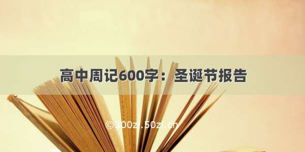 高中周记600字：圣诞节报告