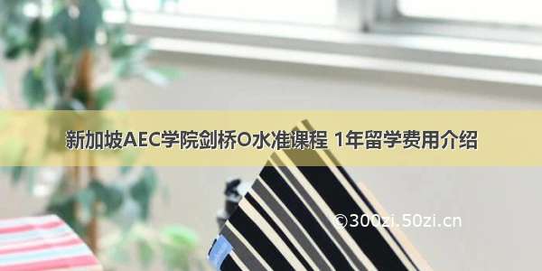 新加坡AEC学院剑桥O水准课程 1年留学费用介绍