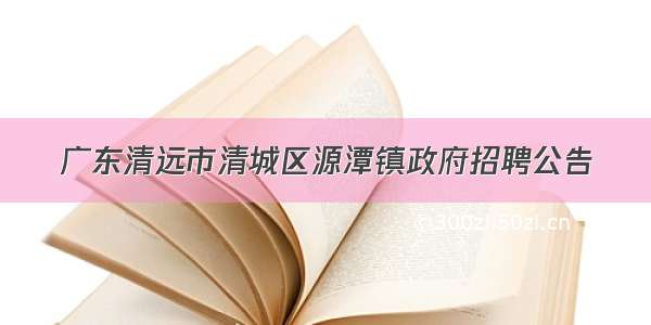 广东清远市清城区源潭镇政府招聘公告