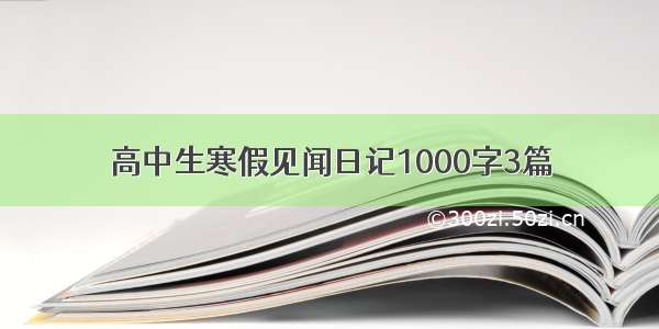 高中生寒假见闻日记1000字3篇