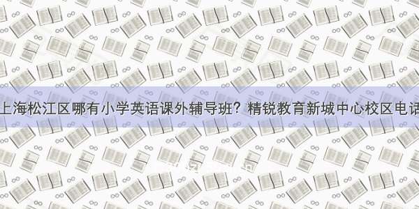 上海松江区哪有小学英语课外辅导班？精锐教育新城中心校区电话