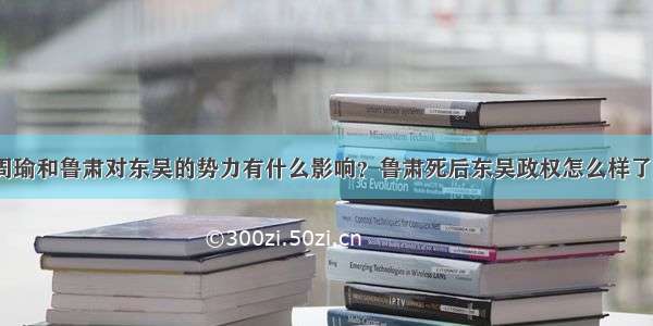 周瑜和鲁肃对东吴的势力有什么影响？鲁肃死后东吴政权怎么样了？