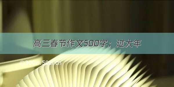 高三春节作文500字：过大年