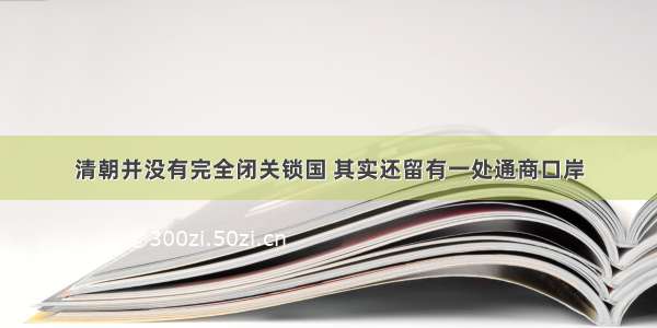 清朝并没有完全闭关锁国 其实还留有一处通商口岸