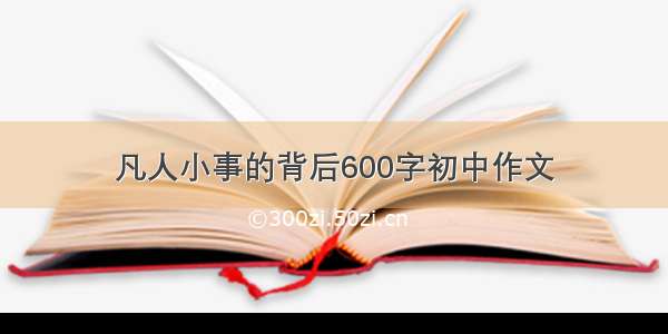 凡人小事的背后600字初中作文