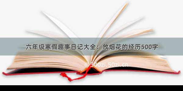 六年级寒假趣事日记大全：放烟花的经历500字