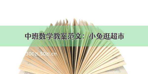 中班数学教案范文：小兔逛超市