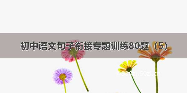 初中语文句子衔接专题训练80题（5）