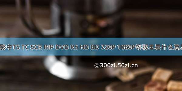 电影中TS TC SCR RIP DVD R5 HD BD 720P 1080P等版本是什么意思？