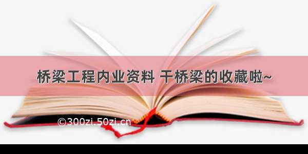 桥梁工程内业资料 干桥梁的收藏啦~