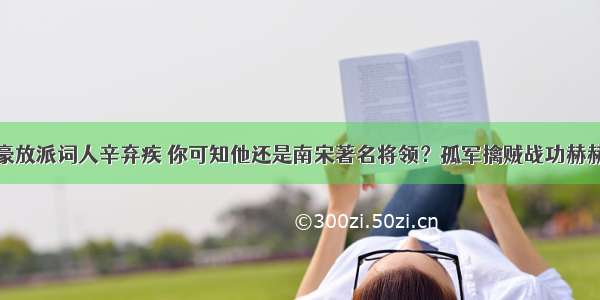 豪放派词人辛弃疾 你可知他还是南宋著名将领？孤军擒贼战功赫赫