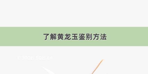 了解黄龙玉鉴别方法