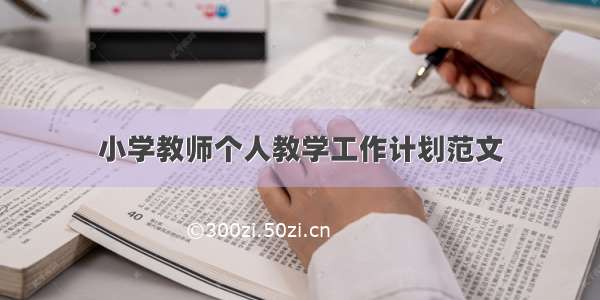 小学教师个人教学工作计划范文