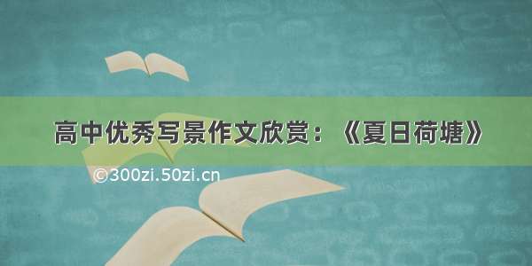 高中优秀写景作文欣赏：《夏日荷塘》