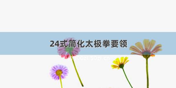 24式简化太极拳要领